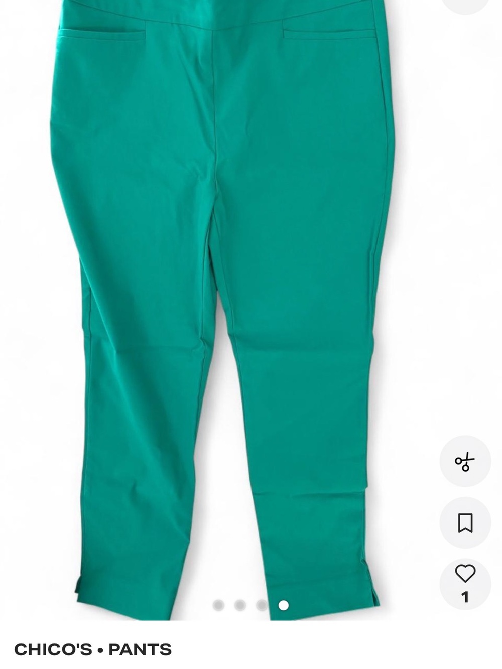 Chico's Teal Green Trousers - Picture 2 of 4